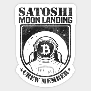 Member Satoshi Moon Landing Crew Funny Bitcoin BTC Sticker